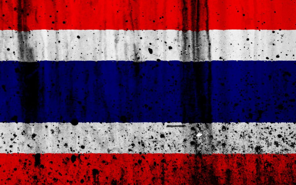 Download wallpapers Thai flag, k, grunge, flag of Thailand, Asia