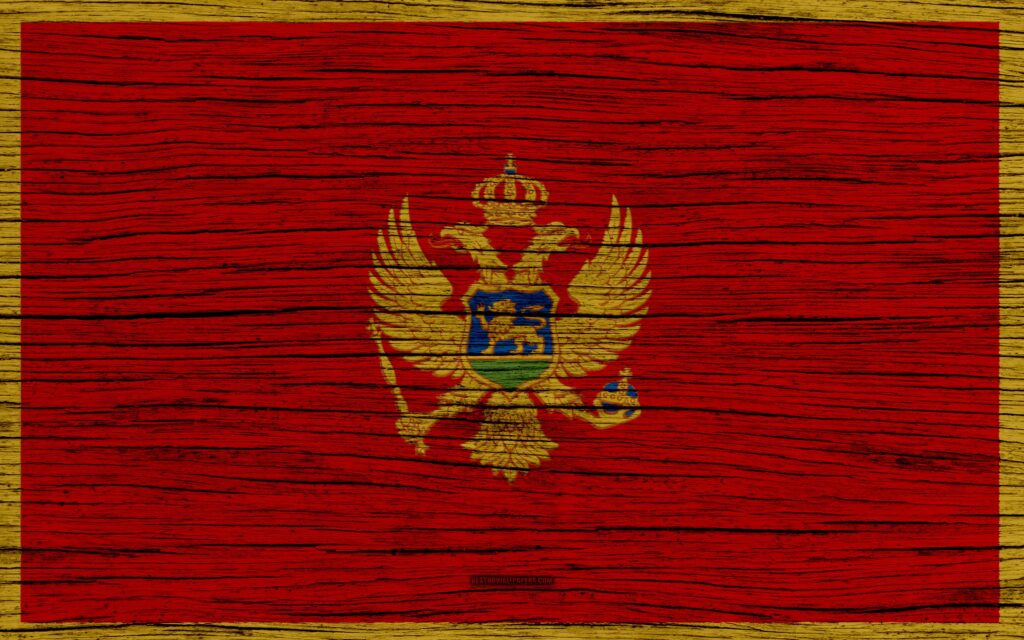 Download wallpapers Flag of Montenegro, k, Europe, wooden texture