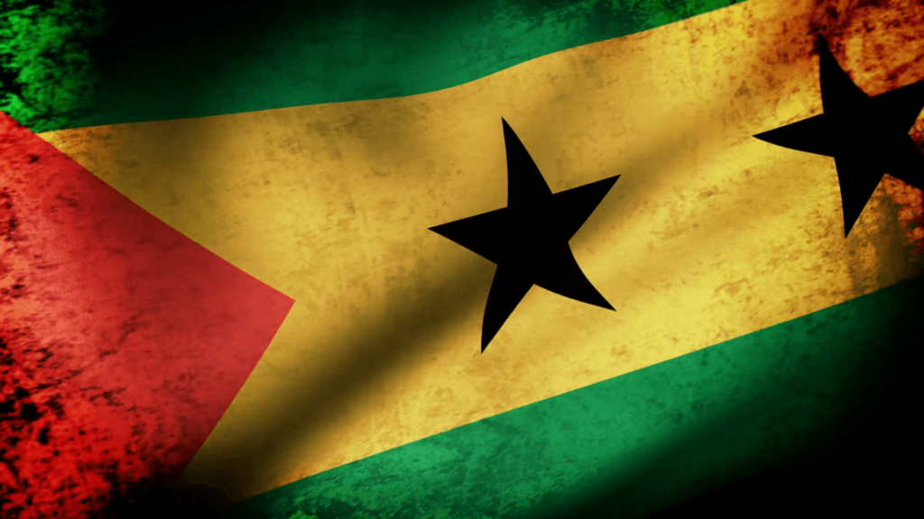 Sao Tome & Principe Flag Waving, grunge look Motion Backgrounds