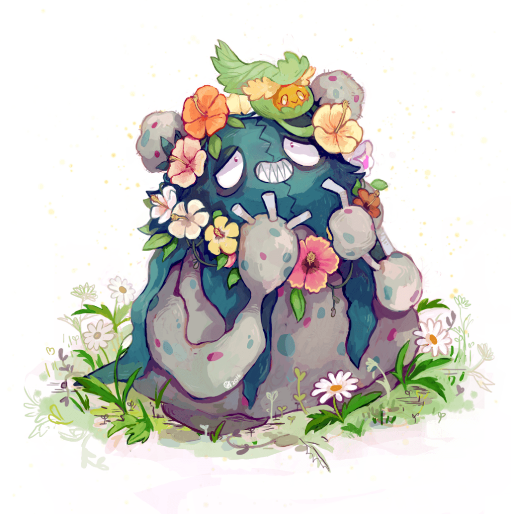 Krithidraws A Comfey flower crown for a flawless friend pokemon