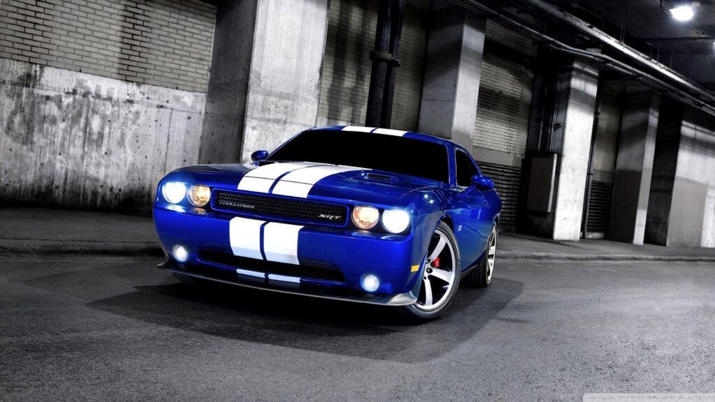 Dodge Challenger SRT Blue 2K desk 4K wallpapers Widescreen