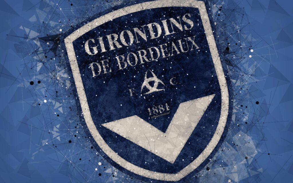 Download wallpapers FC Girondins Bordeaux, k, geometric art, French