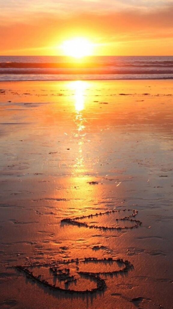 Romantic sunset beach Galaxy S Wallpapers