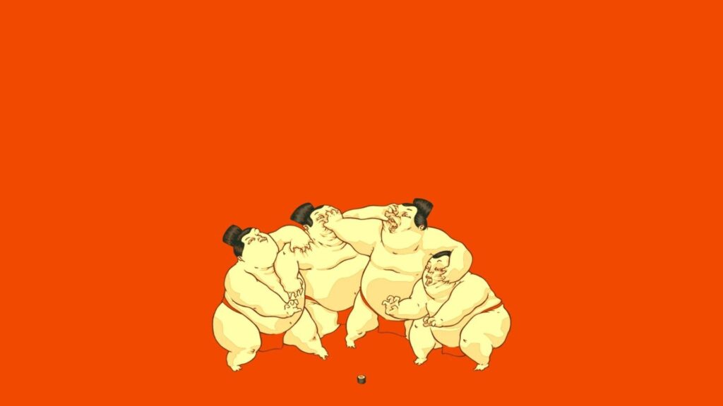 Sumo, orange backgrounds wallpapers and Wallpaper