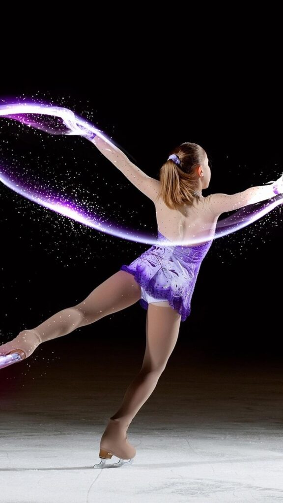 Wallpapers Abstraction, dancing girl, ice, skates HD