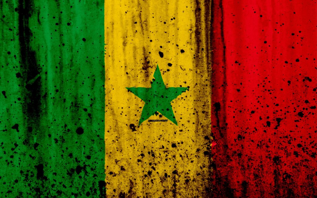 Download wallpapers Senegalese flag, k, grunge, flag of Senegal