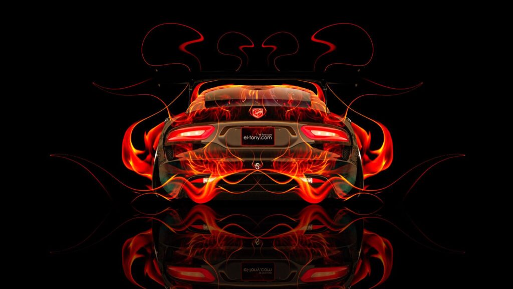 Dodge Viper Tuning Back Fire Abstract Car
