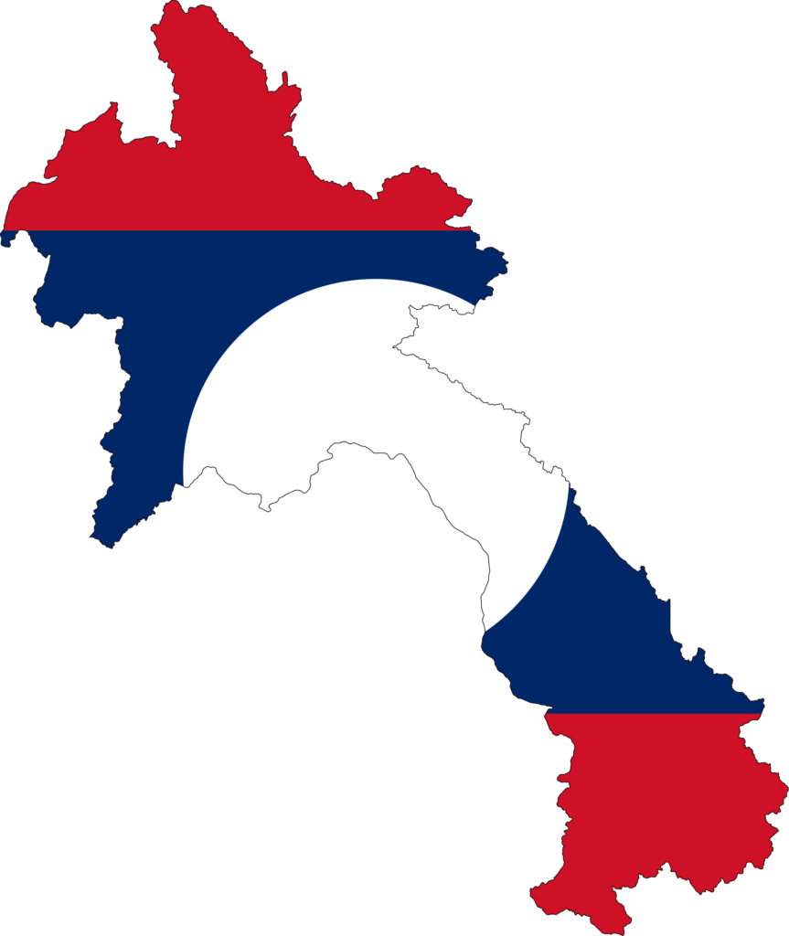 Laos Flag Map