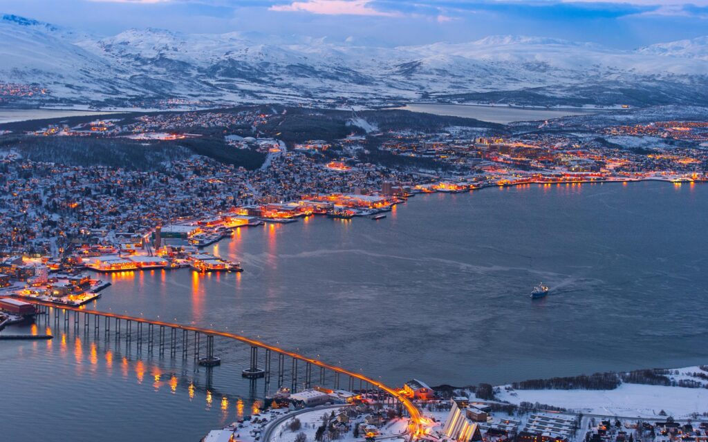 Wallpapers Norway Tromso Nature Winter Bridges Scenery