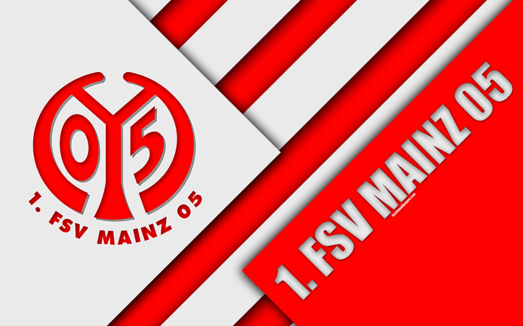 Download wallpapers FSV Mainz , k, red white abstraction