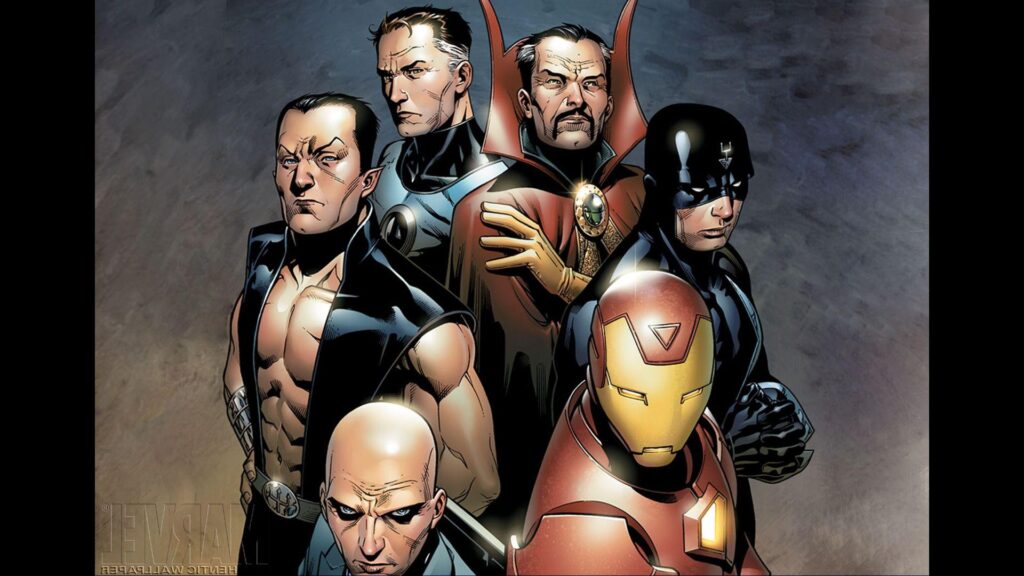 Illuminati, Iron Man, Charles Xavier, Mr Fantastic, Doctor Strange