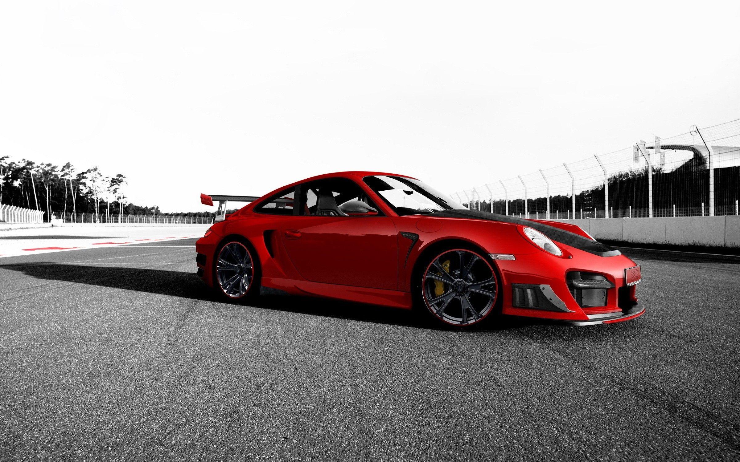 Porsche gt rs techart cars monochrome wallpapers