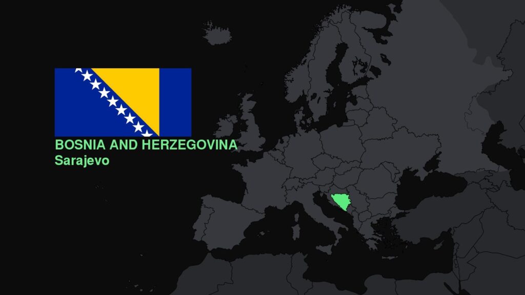 Bosnia and Herzegovina, Europe, Flag, Map Wallpapers 2K | Desktop