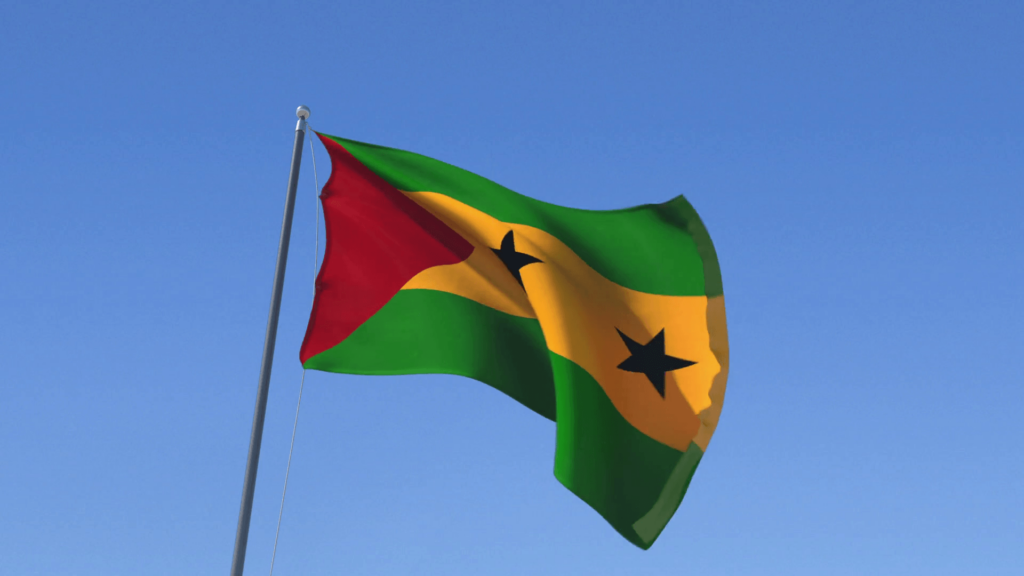 Flag of Sao Tome And Principe Stock Video Footage