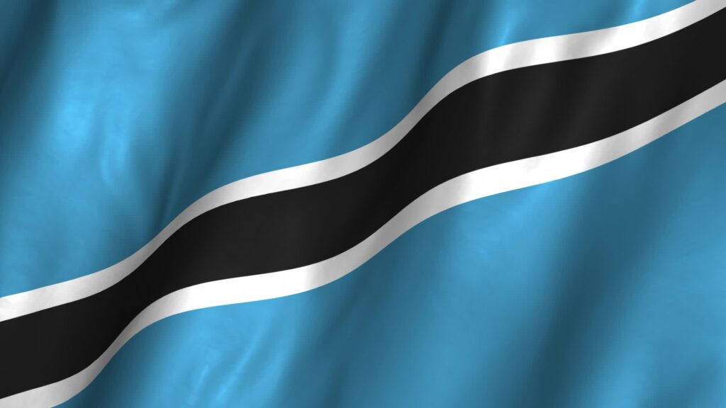 Flag of Botswana, the Symbol of Water Source and Farming