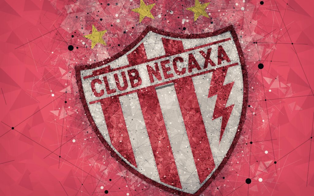 Download wallpapers Club Necaxa, k, geometric art, logo, Mexican
