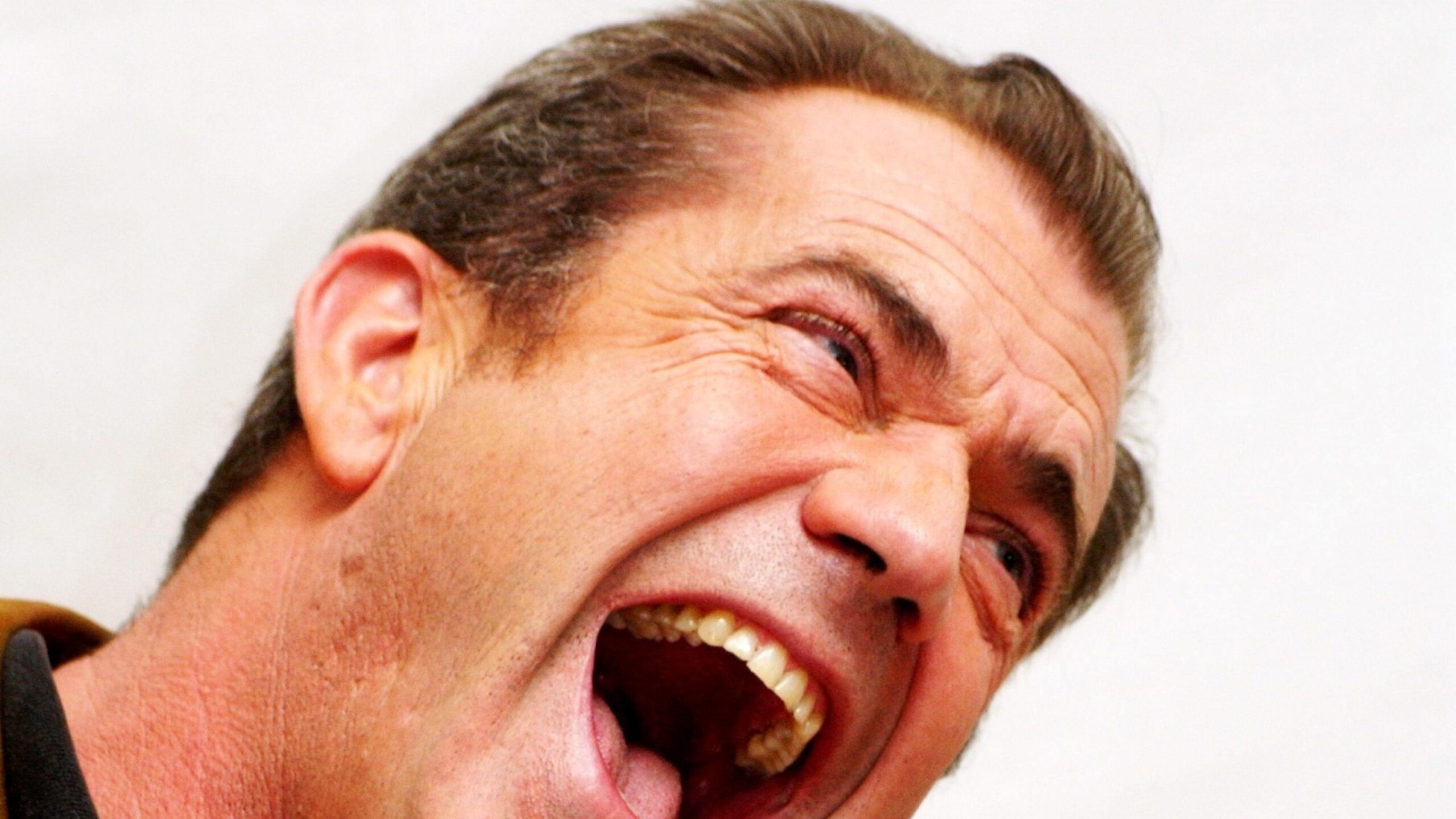 Download Wallpapers Mel gibson, Laugh, Mouth, Teeth K