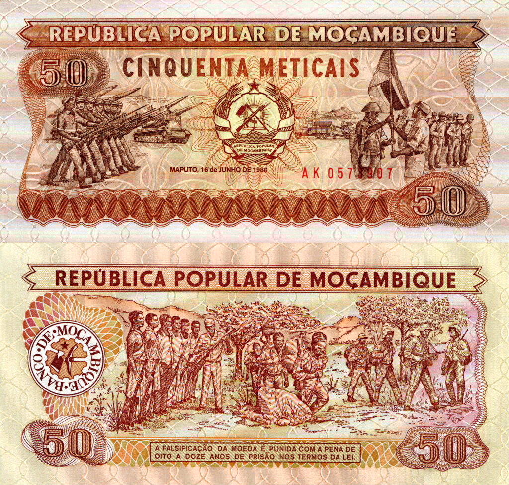 Photo Paper money meticais Mozambique Money