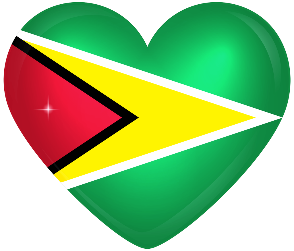 Guyana Large Heart Flag