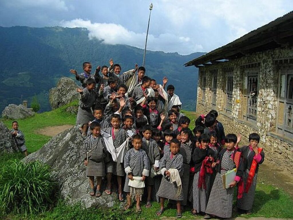 School Kids Children Bhutan Landscape Nature 2K City