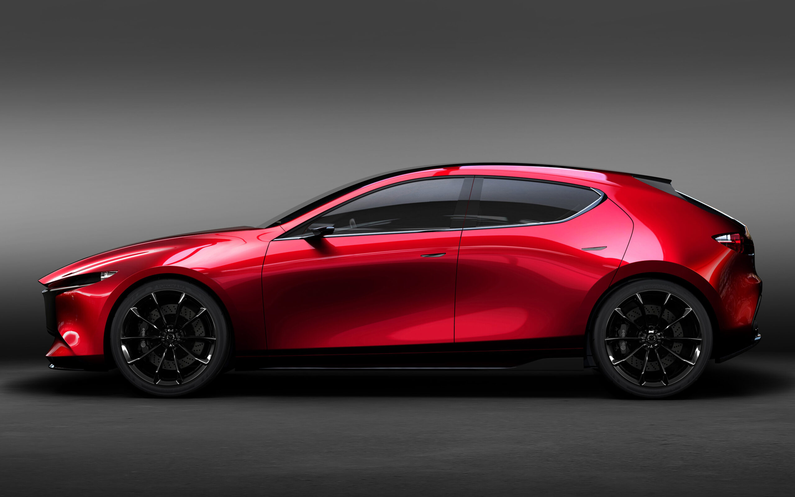 Download wallpapers Mazda , , hatchback, concept, new car, side