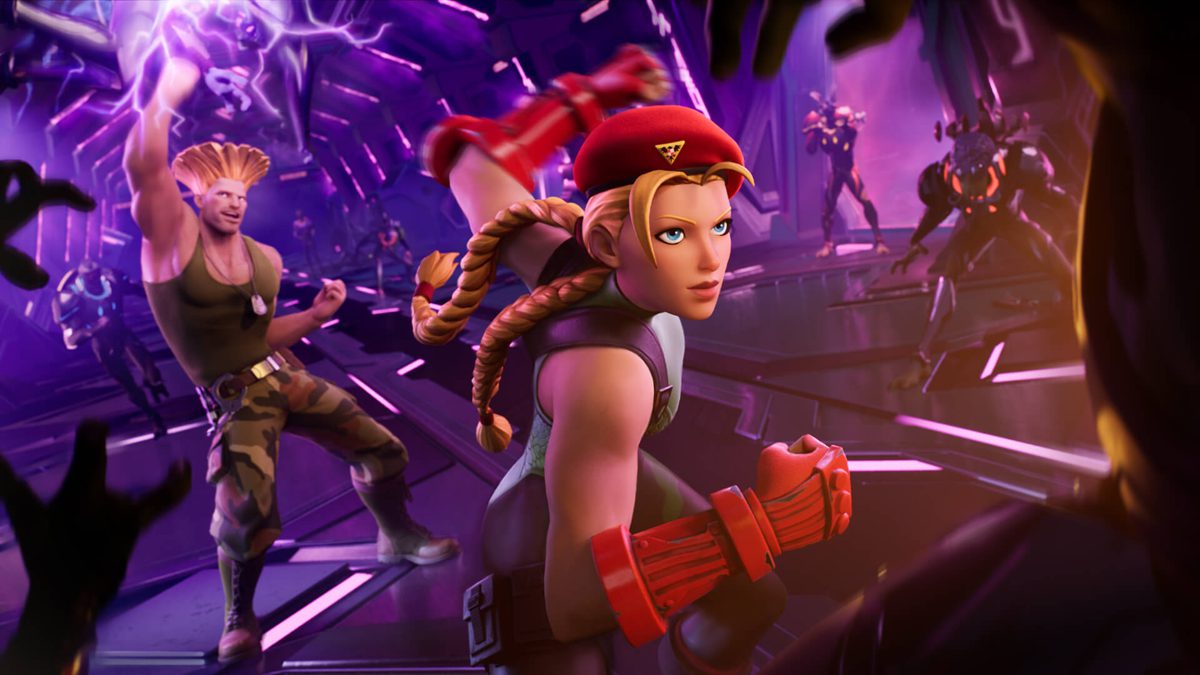 Slideshow Fortnite Street Fighter’s Cammy and Guile Wallpaper