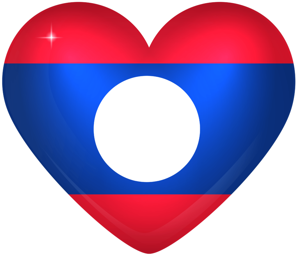 Laos Large Heart Flag