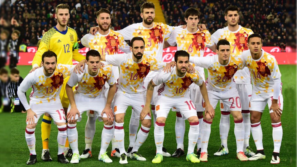 Spain Football Team with Second Jersey