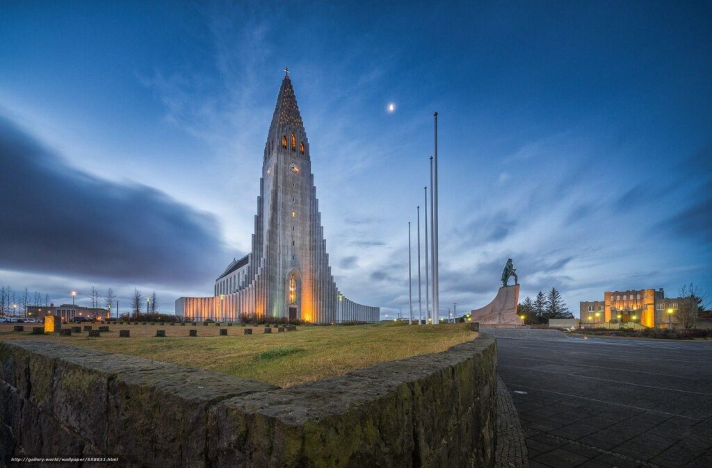 Download wallpapers Hallgrimskirkja Church, Reykjavik, iceland