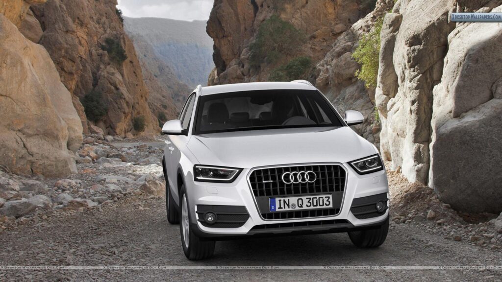 Audi Q White Color In a Valley Wallpapers