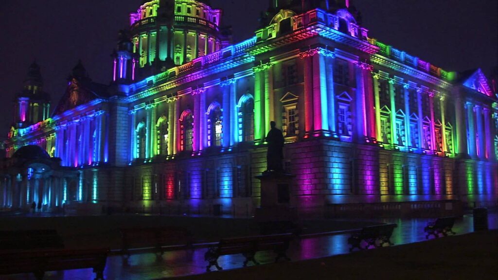 Belfast City Hall in lights
