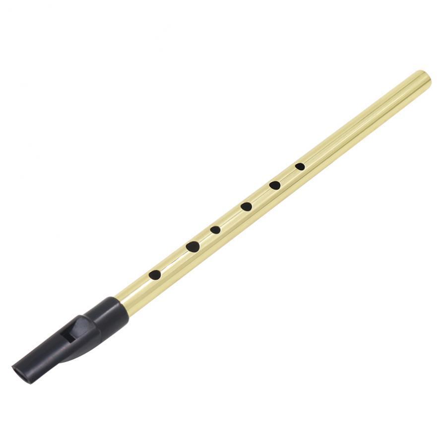 Golden Color Irish Whistle Flute D Key Hole Clarinet Flute Tin