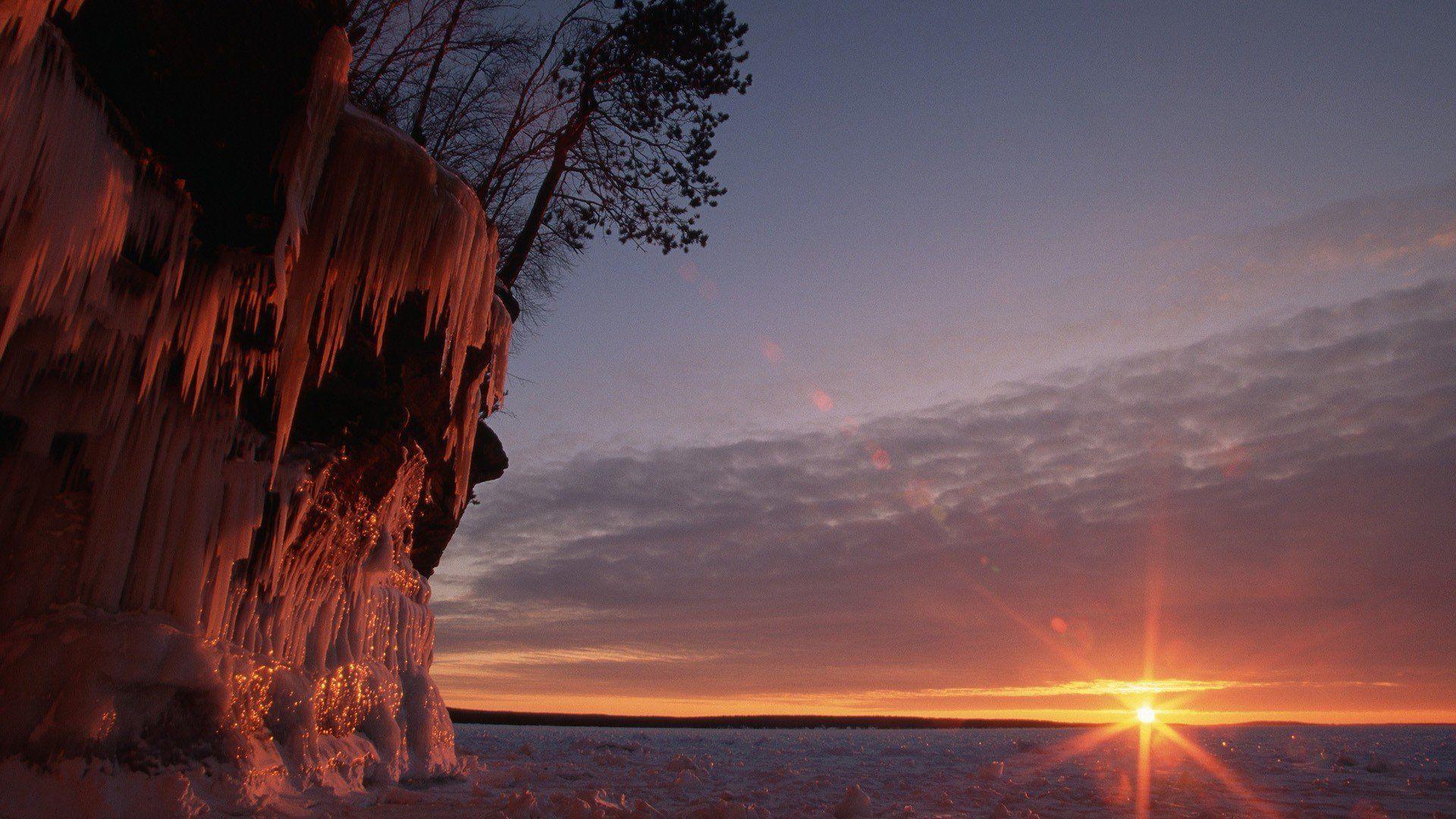 Wisconsin ice cave Lake Superior wallpapers