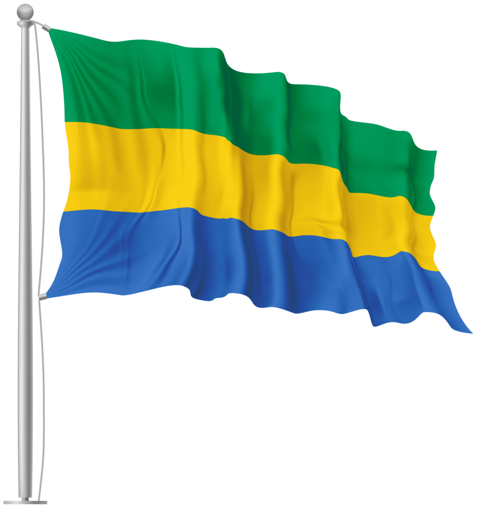 Gabon Waving Flag Wallpaper Wallpaper