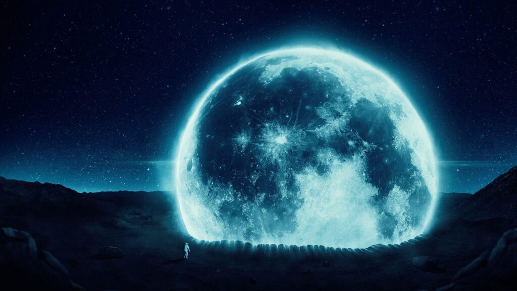 Full Moon And Astronaut Wallpapers