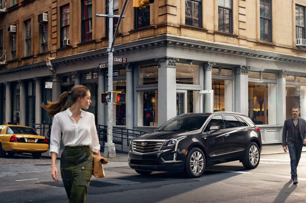 Wallpapers Cadillac XT Street Cities Cars Girls download photo