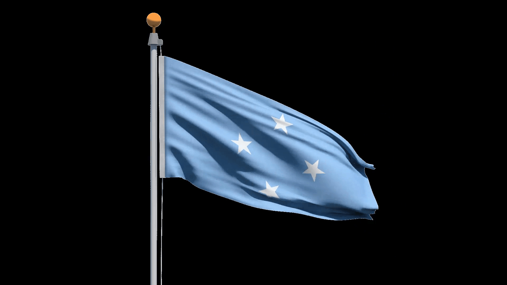 Flag of the Federated States of Micronesia waving in the wind, with