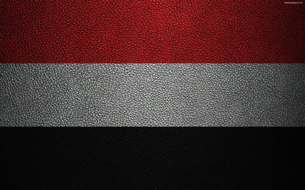 Download wallpapers Flag of Yemen, K, leather texture, Yemeni flag