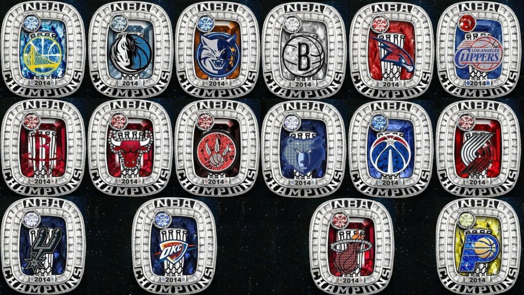 The NBA tweeted out championship rings for each team nba