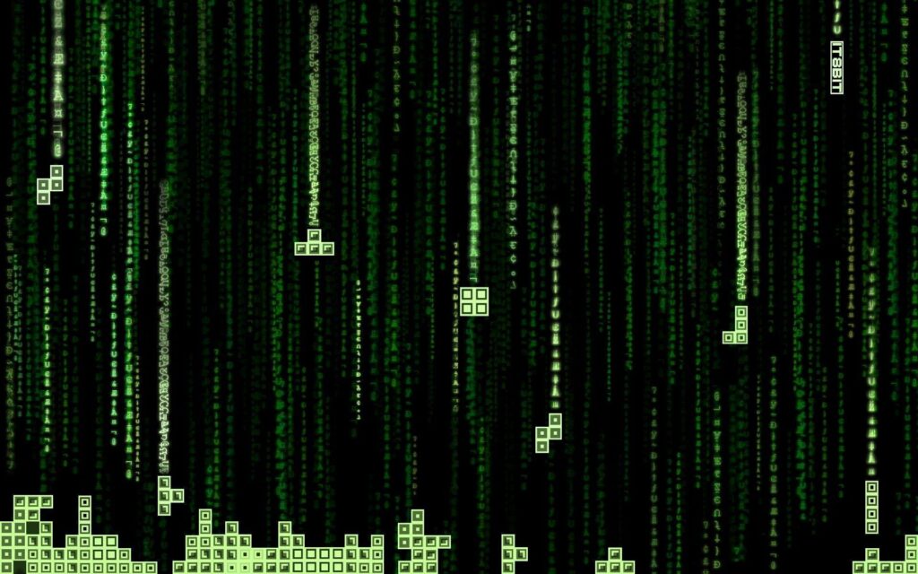 Tetris, The Matrix, code, Glitch Wallpapers