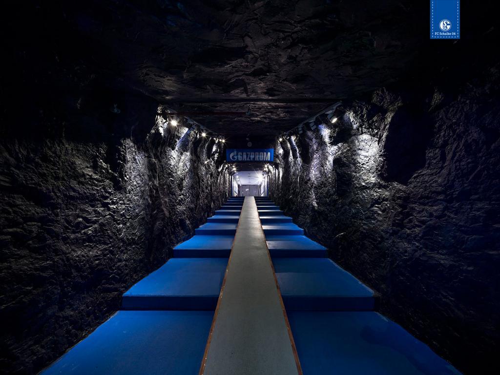Schalke ‘s new tunnel, a very cool nod to their mining past soccer