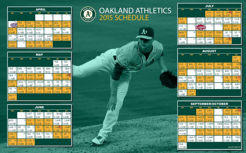 Oakland Athletics Baseball Mlb Schedule ,