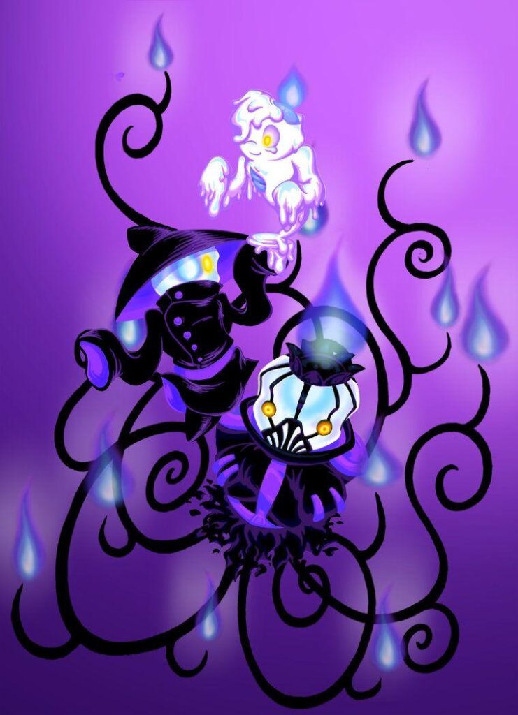 POKEMON gijinka Litwick, Lampent and Chandelure by Melle