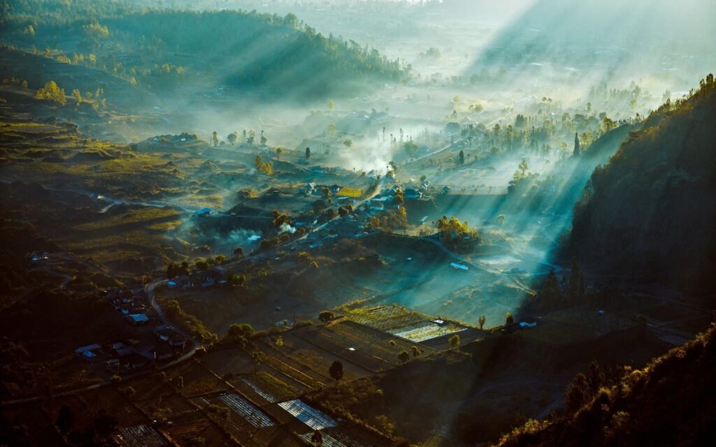 Wallpapers , Bali, field, Indonesia, landscape, mist