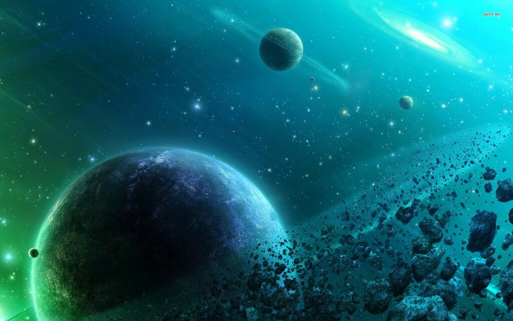 Asteroid belt orbiting the planet wallpapers