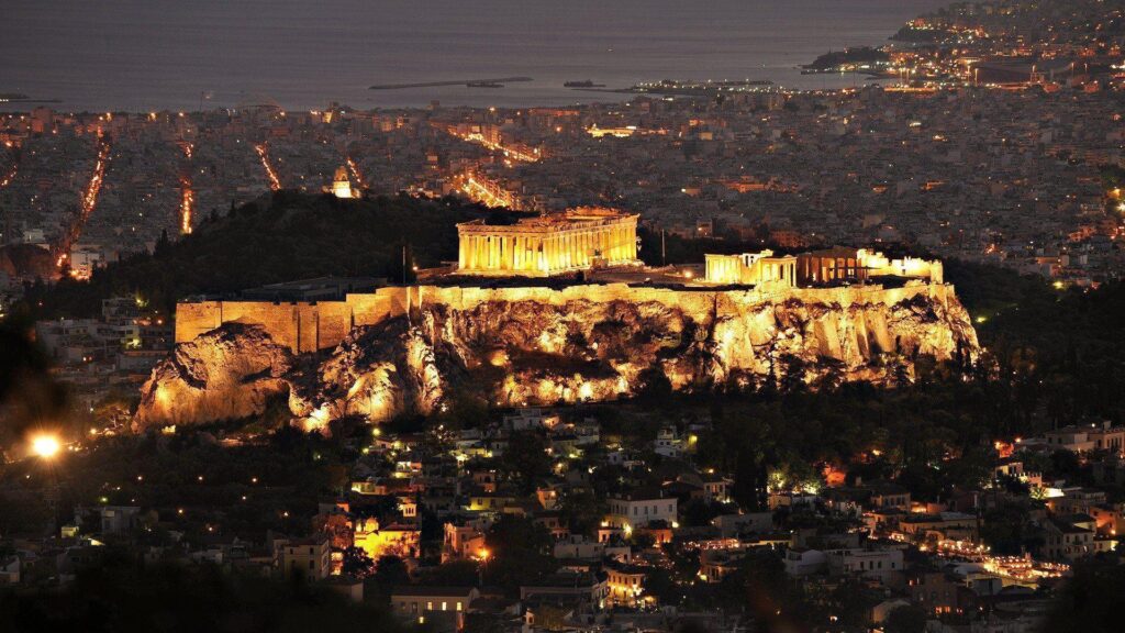 Parthenon At Night Athens Greece Wallpapers Wide or HD