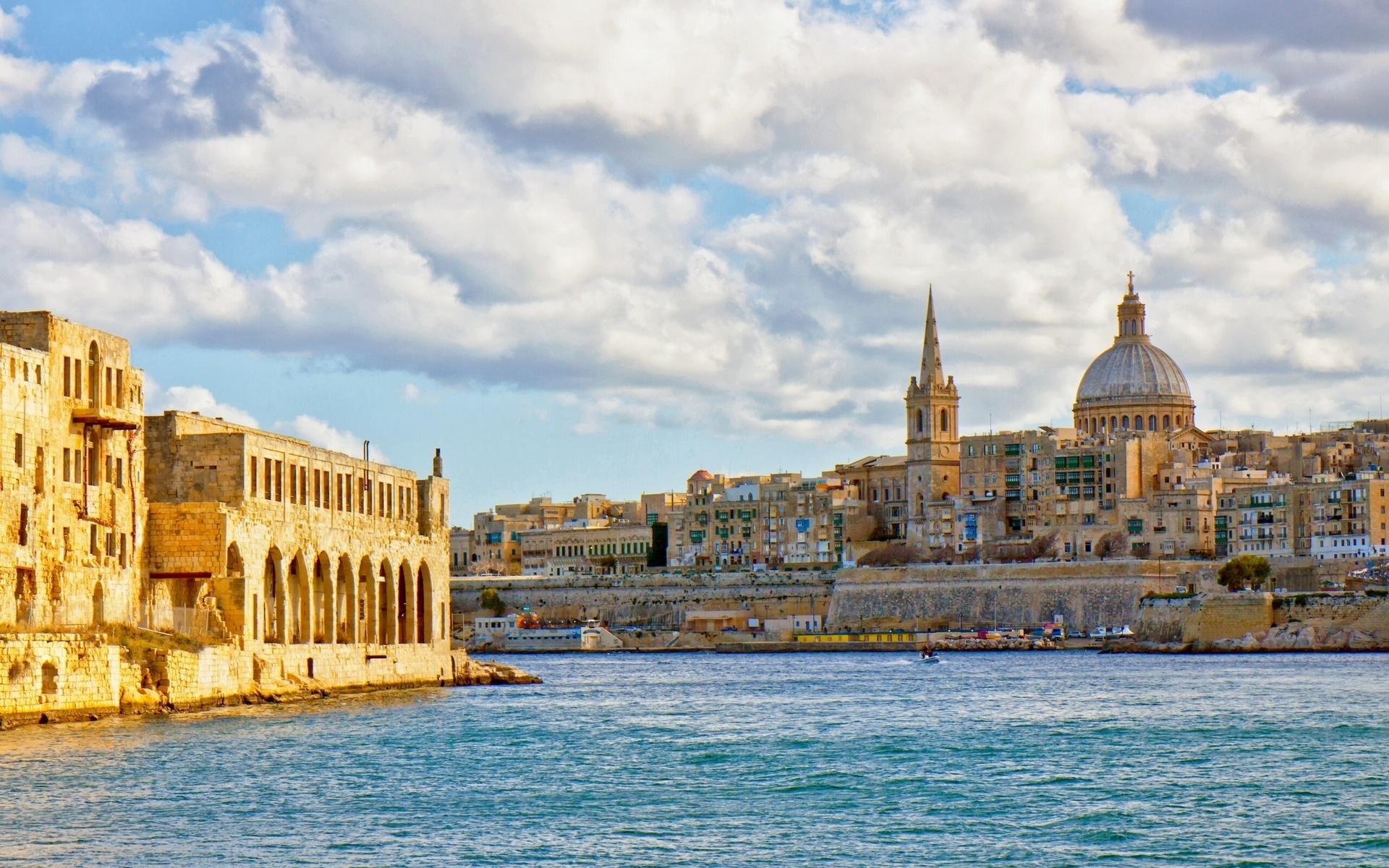 Wallpapers Malta Valletta Sea Cities Clouds