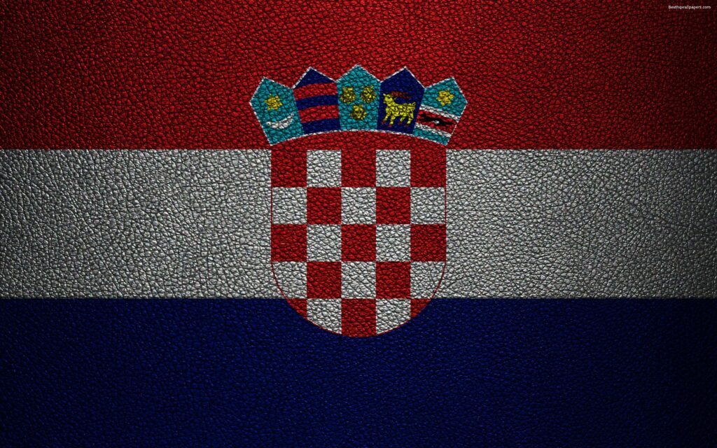 Download wallpapers Flag of Croatia, k, leather texture, Croatian