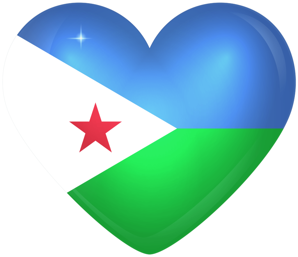 Djibouti Large Heart Flag