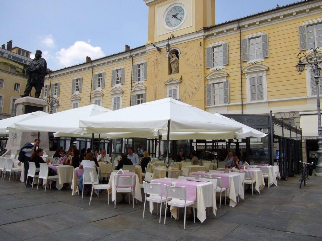 Street cafe in Parma, Italy wallpapers and Wallpaper
